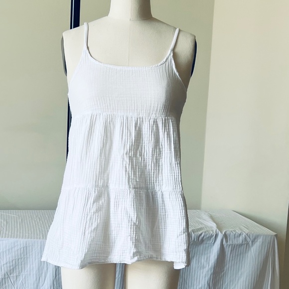 wild fable Tops - White Cotton Gauze Tunic Top (wild fable)